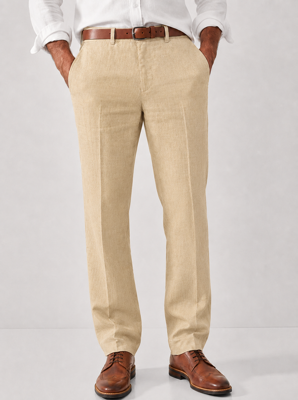 Paul - Pantalon chino homme habillé et droit à coupe ajustée et léger