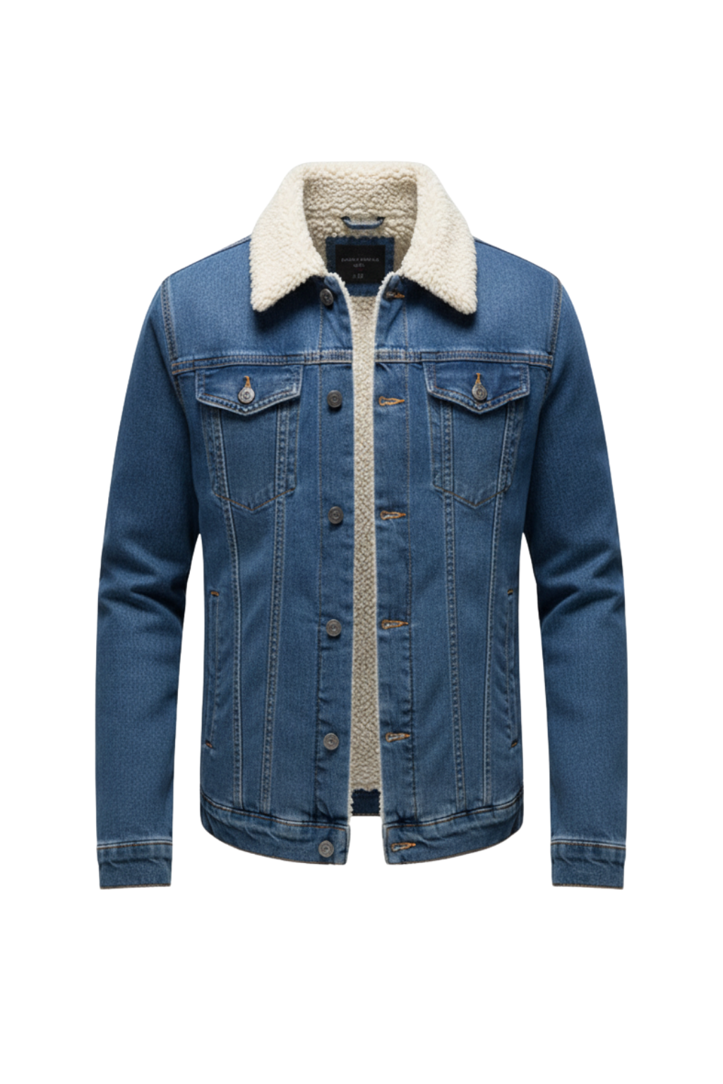 Paul - Veste Homme en Jean d'Automne à Col en Polaire Boutonnée