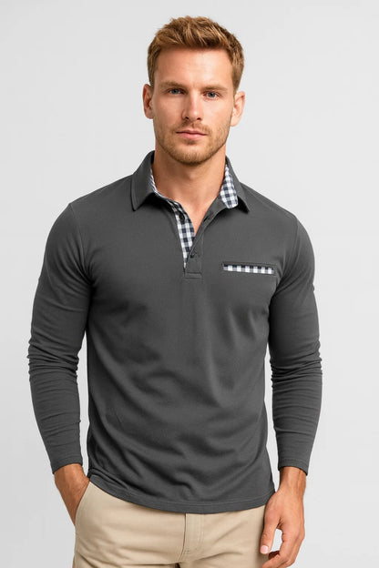 Polo Homme - Manches Longues Col Chemise | Casual