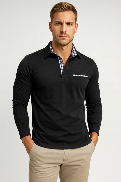 Polo Homme - Manches Longues Col Chemise | Casual