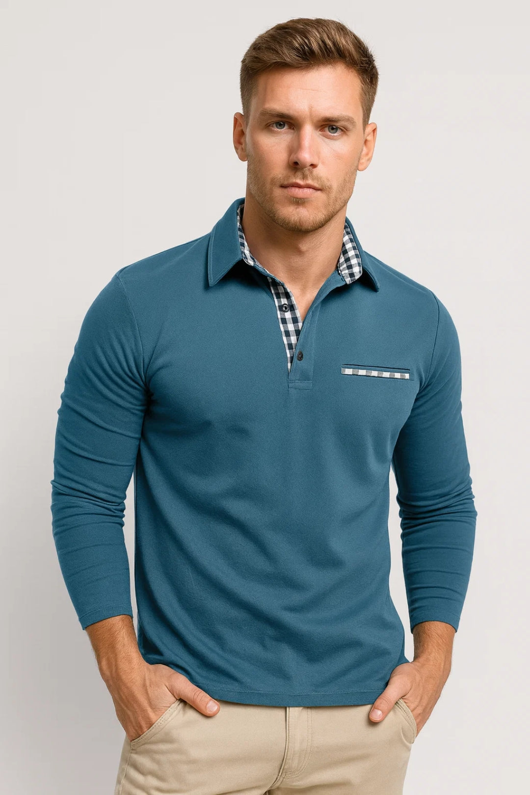 Polo Homme - Manches Longues Col Chemise | Casual