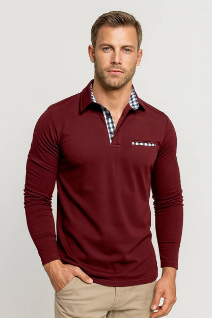 Polo Homme - Manches Longues Col Chemise | Casual