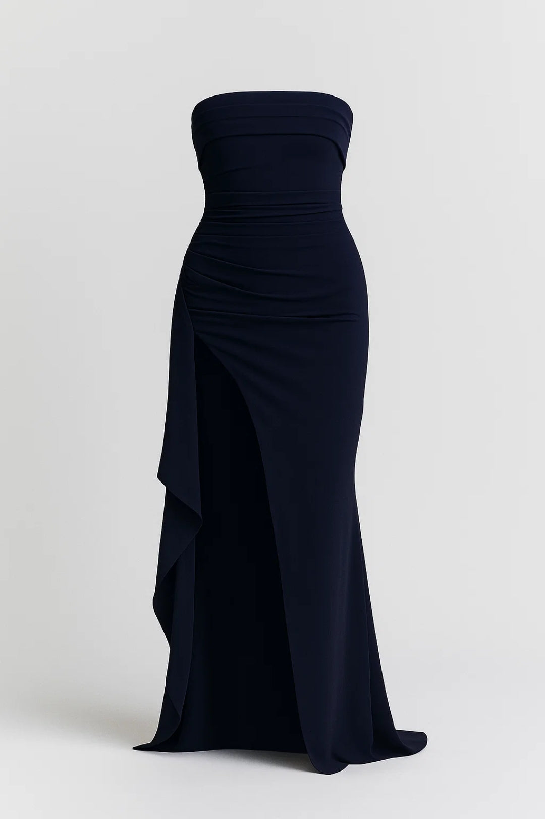 Robe Maxi Femme - Bustier Drapée Fendue Volant | Élégante