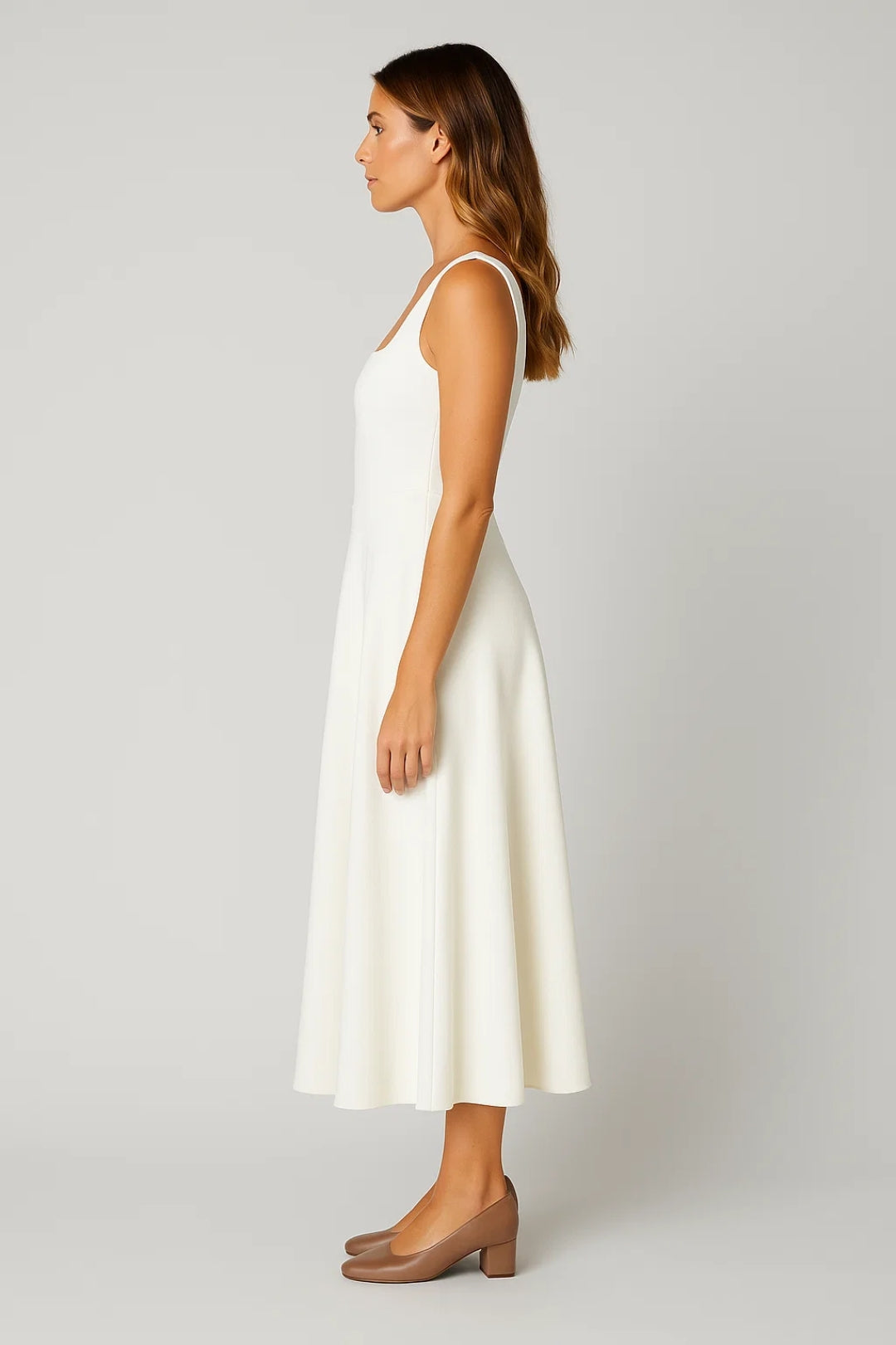 Robe Maxi Femme - Bretelles Larges Encolure Carrée Évasée | Chic