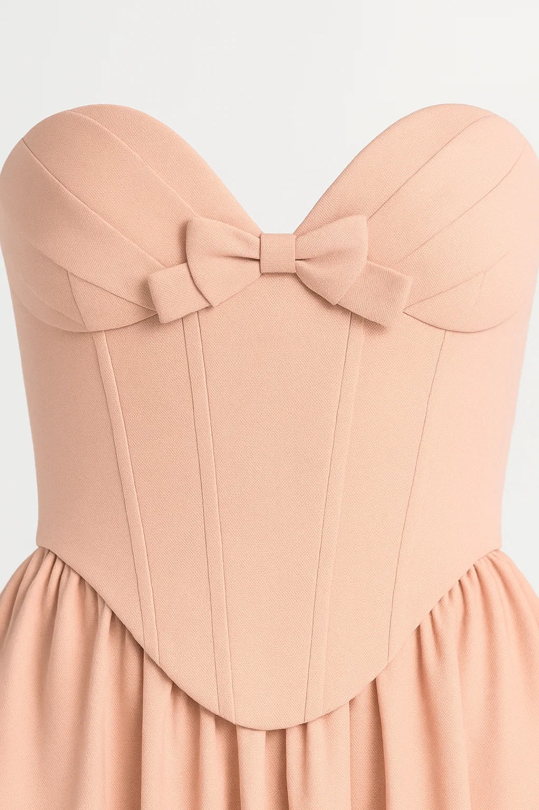 Robe Midi Femme - Bustier Noeud Coupe Évasée Sans Bretelles | Chic