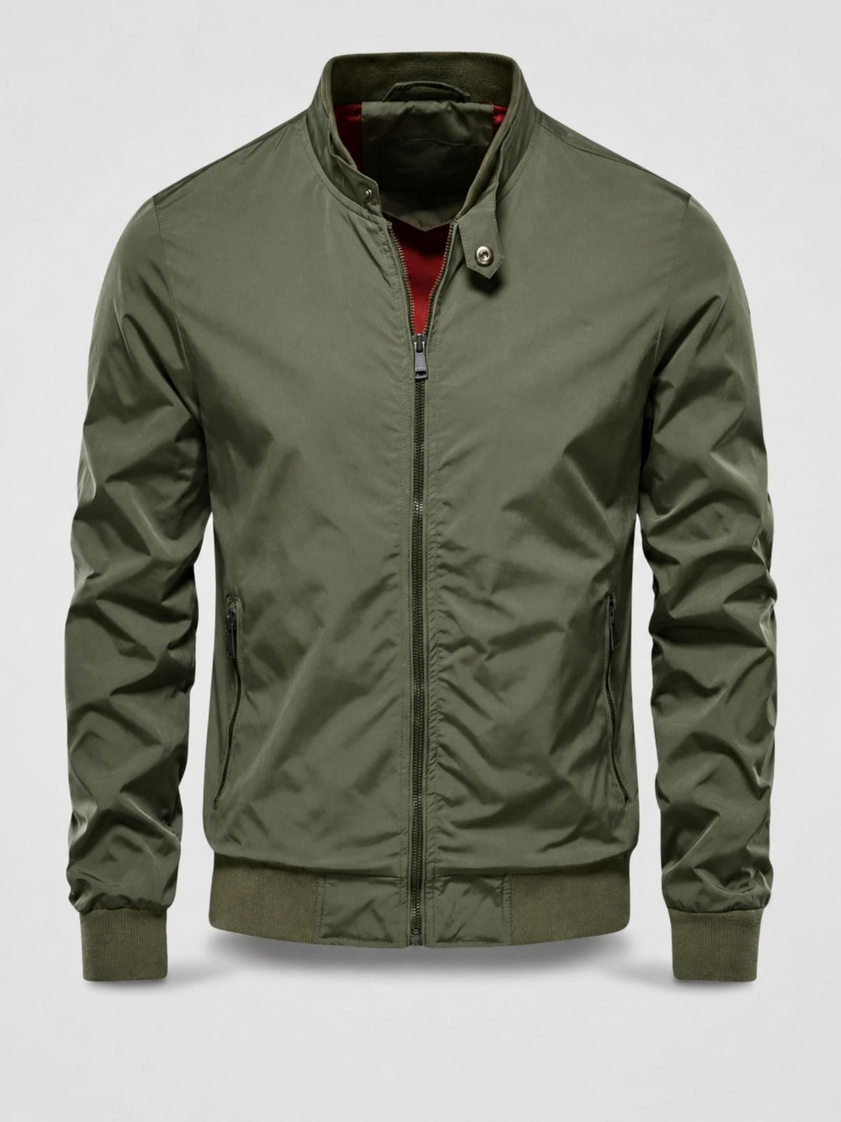 Romain - Bomber Homme Imperméable avec Col Montant et Fermeture Éclair