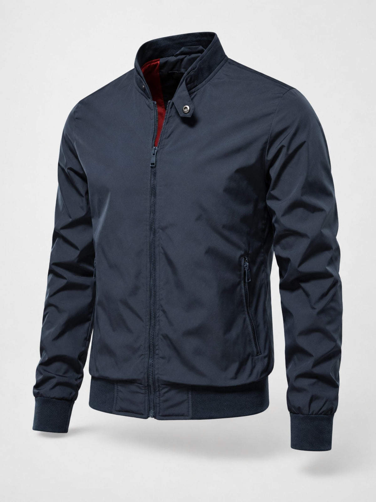 Romain - Bomber Homme Imperméable avec Col Montant et Fermeture Éclair