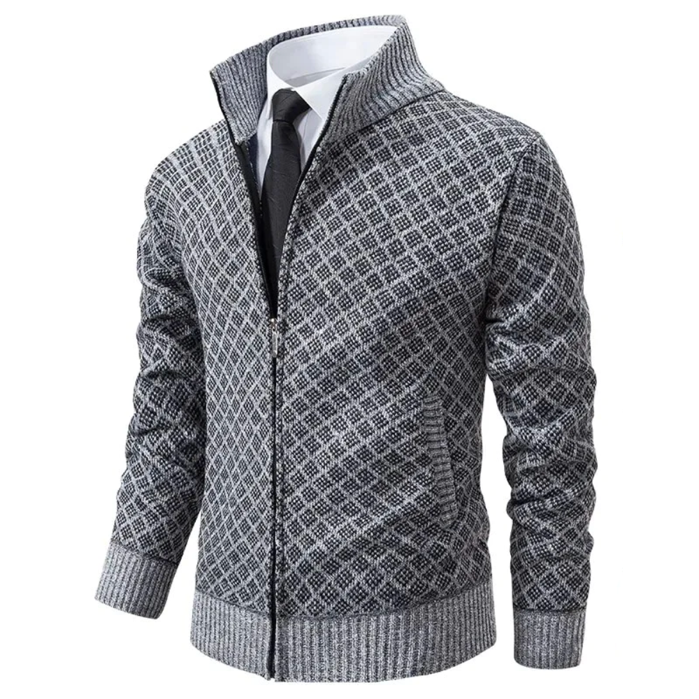 Romain - Gilet Homme Zippé en Maille Casual Smart pour l'Automne