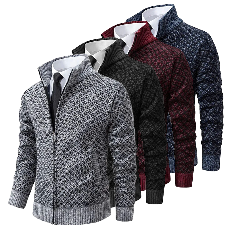 Romain - Gilet Homme Zippé en Maille Casual Smart pour l'Automne