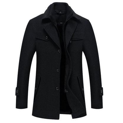 Romain - Manteau Homme d'Hiver Casual Smart avec Grand Col et Zip Asymétrique