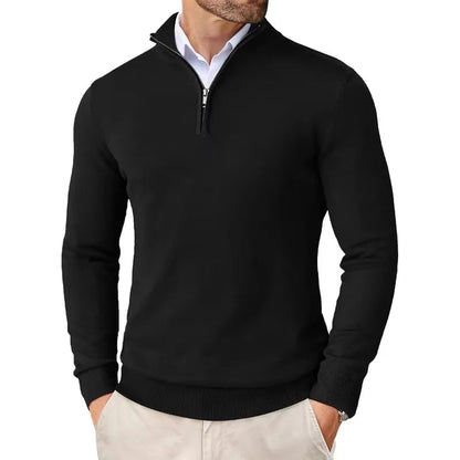 Sacha - Pull Homme Casual Smart à Col Zippé en Maille pour l'Automne