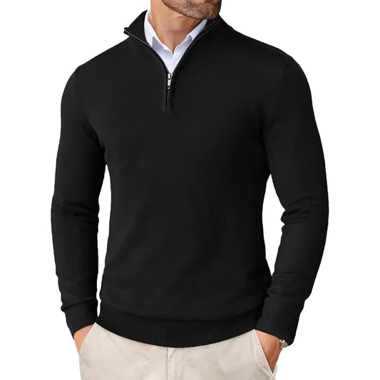 Sacha - Pull Homme Casual Smart à Col Zippé en Maille pour l'Automne