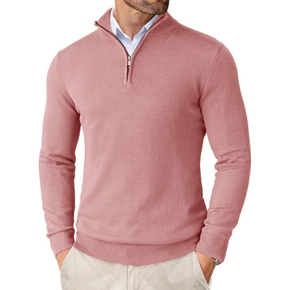 Sacha - Pull Homme Casual Smart à Col Zippé en Maille pour l'Automne