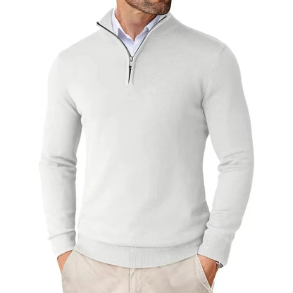 Sacha - Pull Homme Casual Smart à Col Zippé en Maille pour l'Automne
