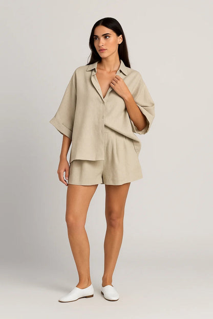 Ensemble Femme - Chemise Oversize Manches Courtes et Short | Été