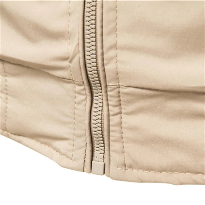 Théo - Bomber Homme Léger d'Automne Zippé à Col Montant Rayé