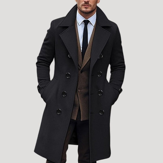 Théo - Manteau Homme Hiver Long Casual Smart avec Double Boutonnage