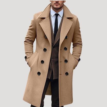 Théo - Manteau Homme Hiver Long Casual Smart avec Double Boutonnage