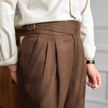 Théo - Pantalon homme taille haute à pinces habillé et fluide