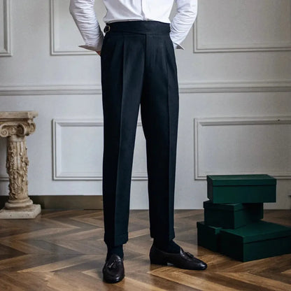 Théo - Pantalon homme taille haute à pinces habillé et fluide