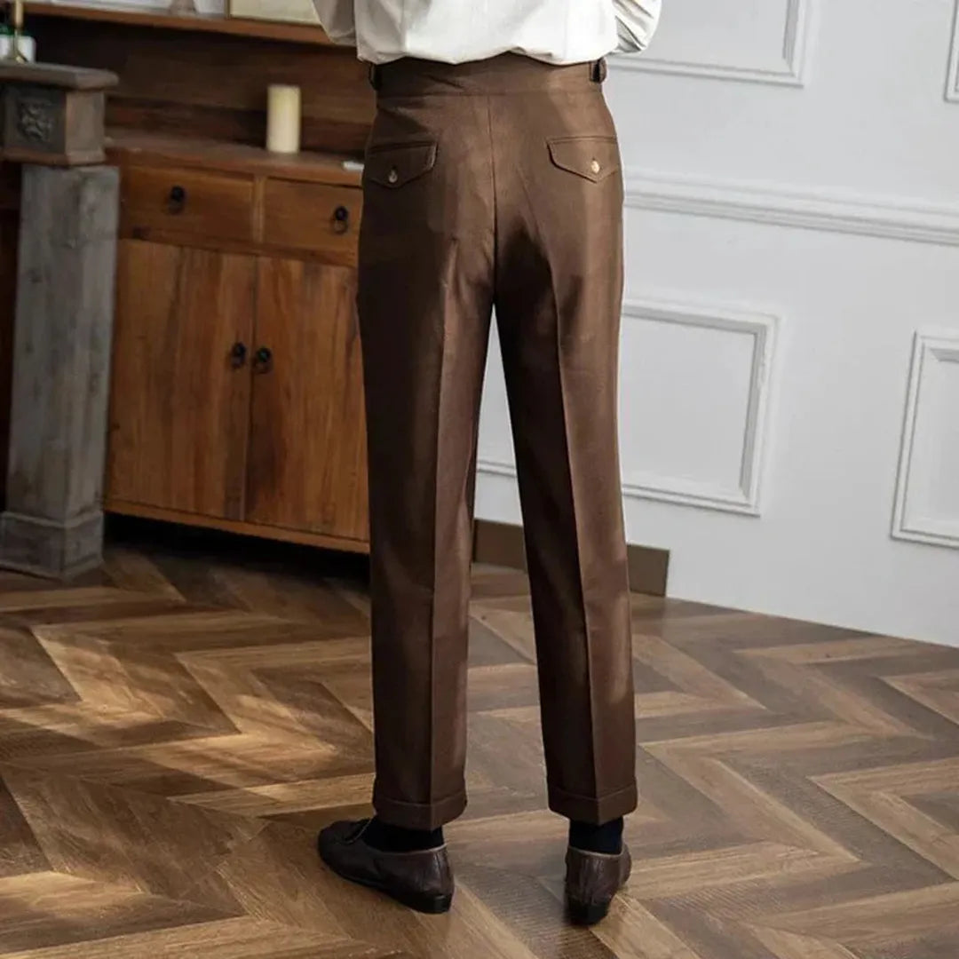 Théo - Pantalon homme taille haute à pinces habillé et fluide