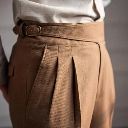 Théo - Pantalon homme taille haute à pinces habillé et fluide