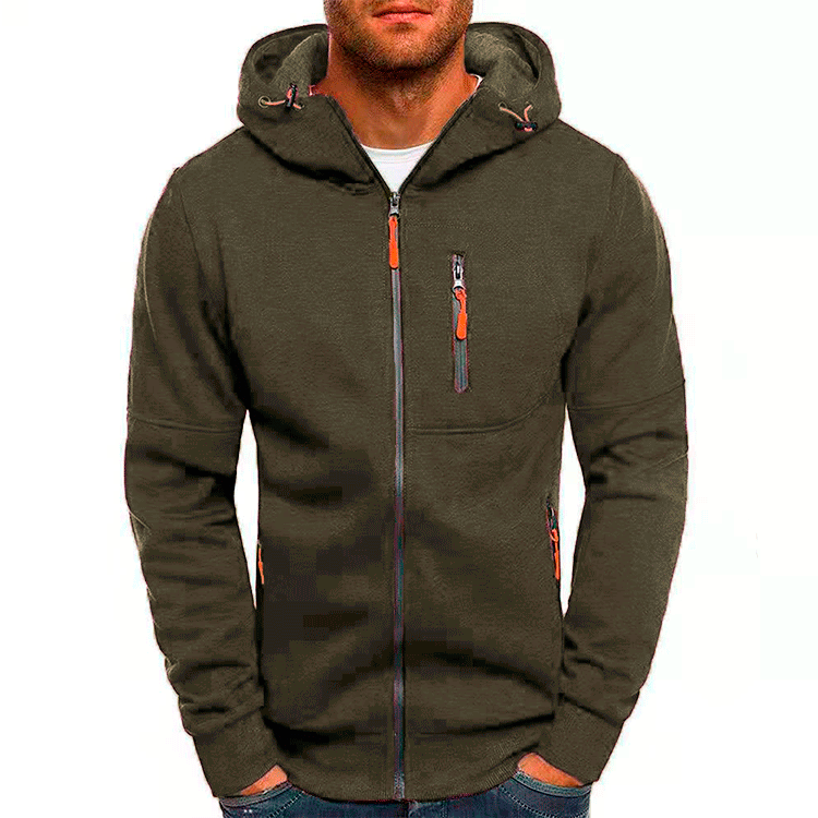 Théo - Sweat Homme à Capuche Zippé Casual Smart pour l'Automne