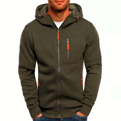Théo - Sweat Homme à Capuche Zippé Casual Smart pour l'Automne