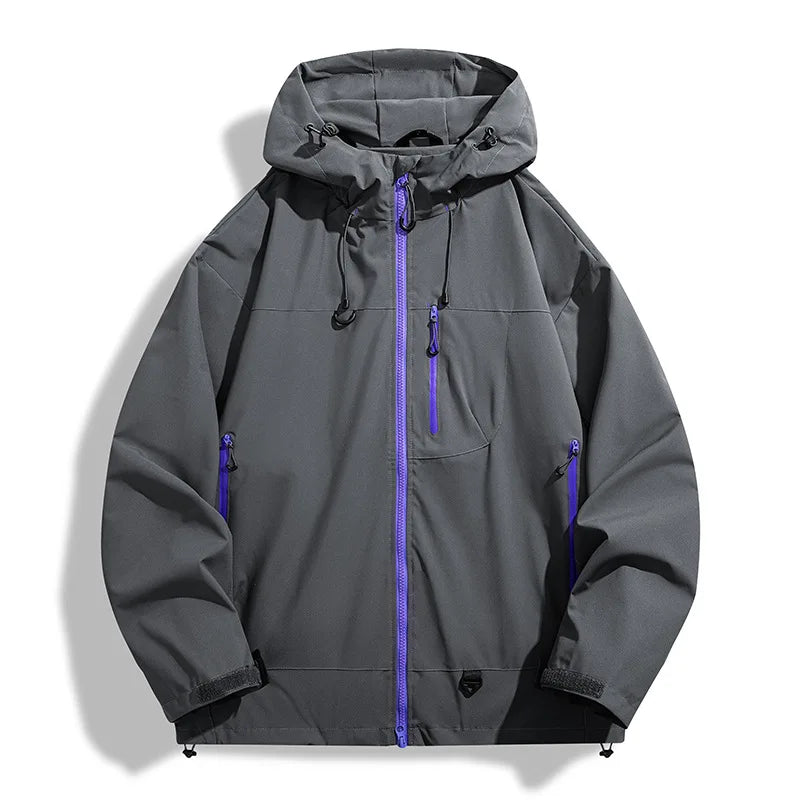 Théo - Veste Homme Imperméable à Capuche avec Fermeture Éclair