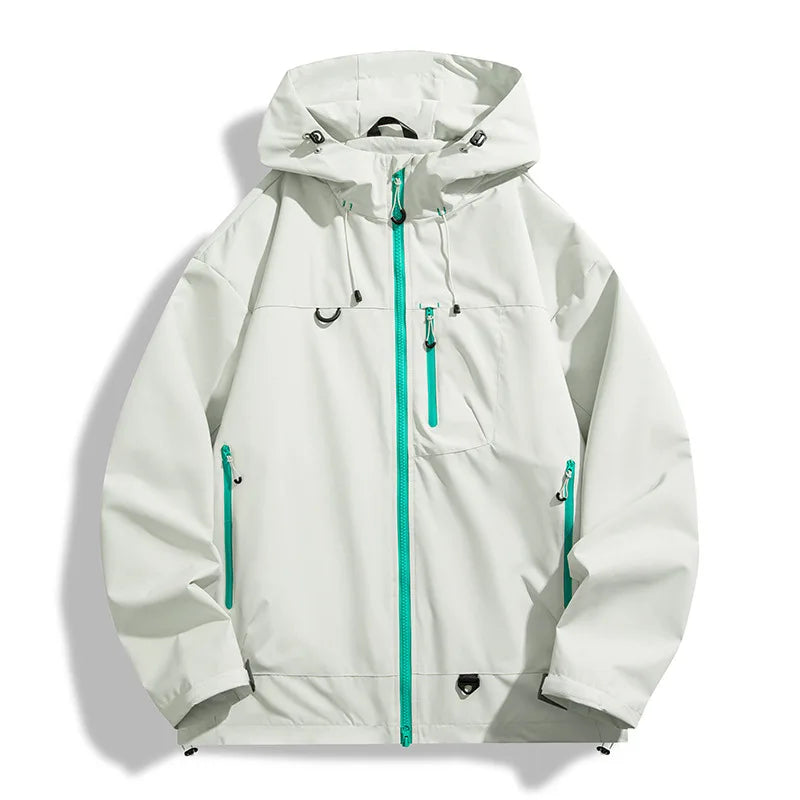 Théo - Veste Homme Imperméable à Capuche avec Fermeture Éclair