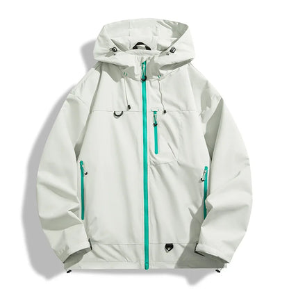 Théo - Veste Homme Imperméable à Capuche avec Fermeture Éclair