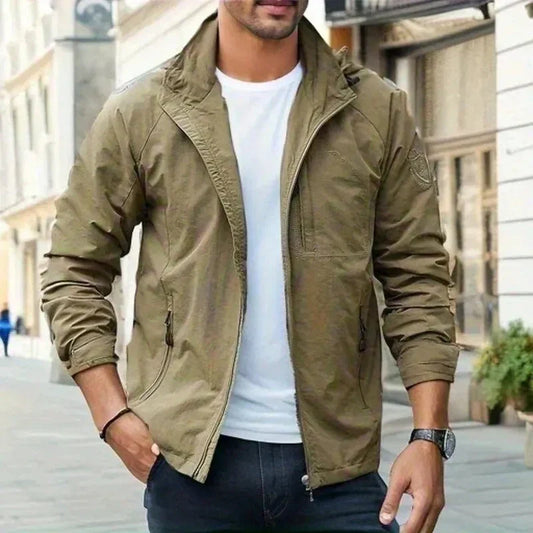 Théo - Veste Homme d'Automne Casual avec Col Montant et Poches Poitrine