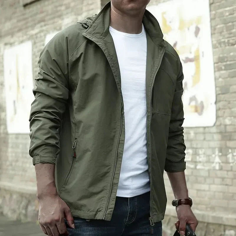 Théo - Veste Homme d'Automne Casual avec Col Montant et Poches Poitrine
