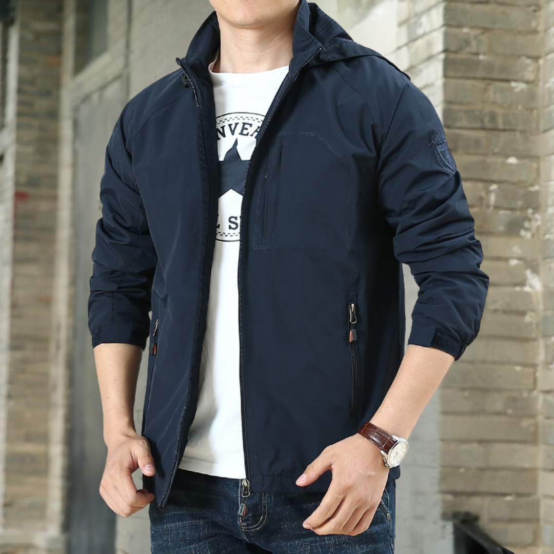 Théo - Veste Homme d'Automne Casual avec Col Montant et Poches Poitrine
