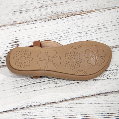 Valentine - Sandales Confort Femme Bohème avec Brides Perlées et Élastique Ajustable