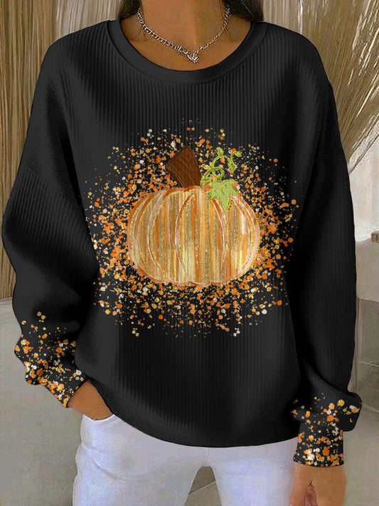 Zoé - Sweat femme oversize imprimé citrouille pour Halloween