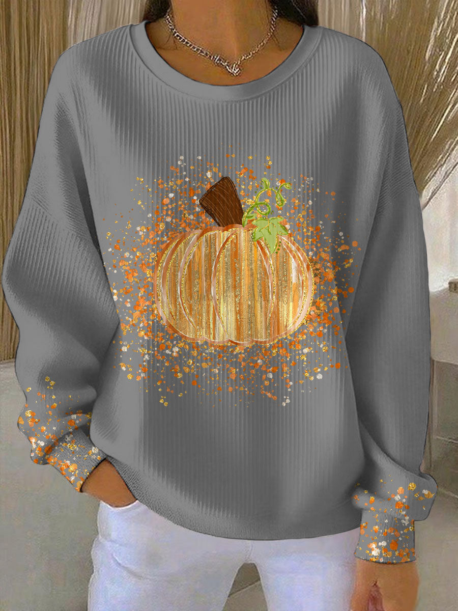 Zoé - Sweat femme oversize imprimé citrouille pour Halloween