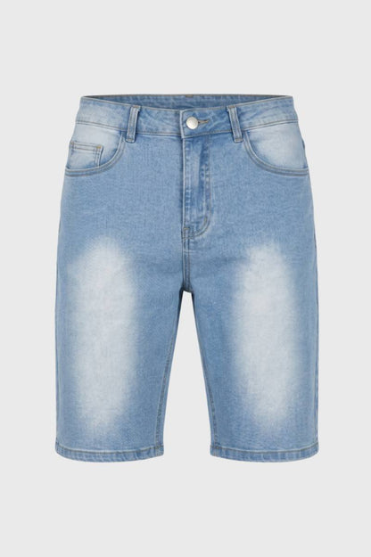 Bermuda Homme - Coupe Slim Effet Délavé | Style Urbain — Bleu Clair