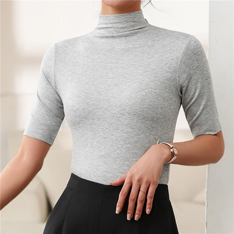 Élise - Pull Femme Col Roulé en Maille avec Manches Longues