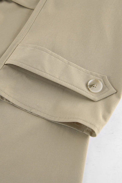 Élise - Trench Femme Court d'Automne avec Ceinture et Col Cranté