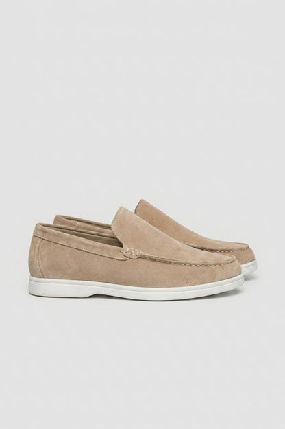 Mocassins Homme - Style Décontracté Semelle Blanche | Confort — Beige
